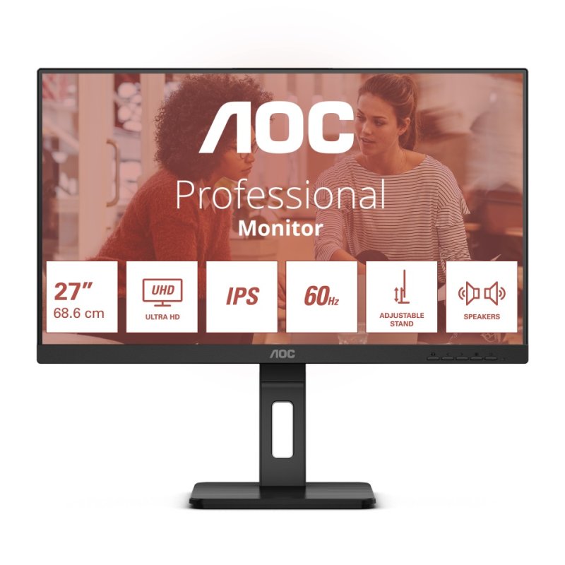 AOC / U27E3UF / 27" / IPS / 4K UHD / 60Hz / 4ms / Black - obrázek produktu