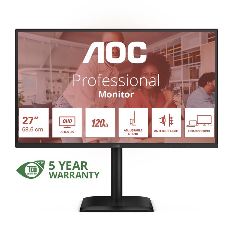 AOC / Q27E4CV / 27" / IPS / QHD / 120Hz / 4ms / Černá - obrázek produktu