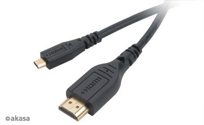 AKASA - mikro HDMI na HDMI kabel s Ethernet 1,5 m - obrázek produktu