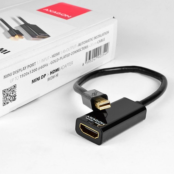 AXAGON Mini DisplayPort -> HDMI adaptér, FullHD - obrázek č. 5