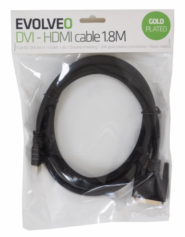 EVOLVEO DVI - HDMI kabel, 1,8m - obrázek č. 2