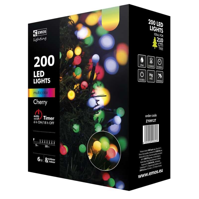 Vánoční řetěz 200LED-kuličky,20m,MULTICOLOR+časova - obrázek produktu