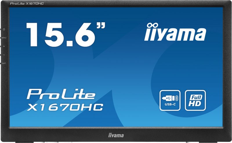 16" iiyama X1670HC-B1: IPS, FullHD, 22cd/ m2, 6ms, USB-C, černý - obrázek produktu