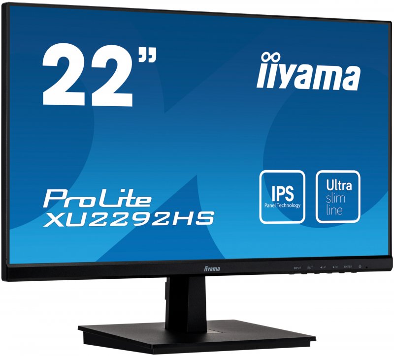 22" iiyama XU2292HS-B1: IPS, FullHD@75Hz, 250cd/ m2, 4ms, VGA, HDMI, DP, černý - obrázek produktu