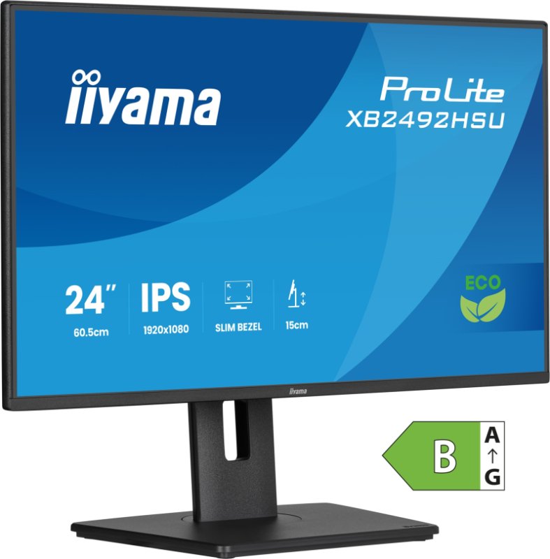 24" iiyama XB2492HSU-B1:IPS,FHD,HDMI,DP,green,HAS - obrázek č. 2