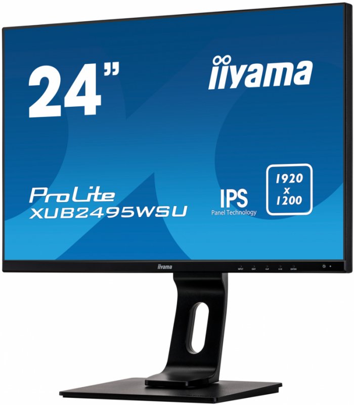 24" iiyama XUB2495WSU-B1: IPS, 1920x1200, 16:10, 300cd/ m2, 5ms, VGA, HDMI, DP, height, pivot, černý - obrázek č. 3