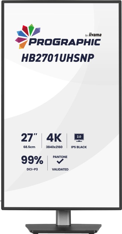 iiyama ProGraphic / HB2701UHSNP-B1 / 27" / IPS / 4K UHD / 60Hz / 4ms / Černá - obrázek č. 1
