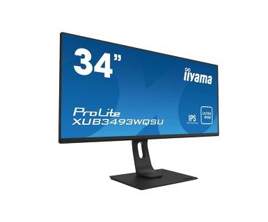 34" iiyama XUB3493WQSU-B: IPS, UWQHD, 400cd/ m2, 4ms, HDMI 2.0, DP 1.2, USB, height, černý - obrázek č. 1