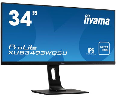 34" iiyama XUB3493WQSU-B: IPS, UWQHD, 400cd/ m2, 4ms, HDMI 2.0, DP 1.2, USB, height, černý - obrázek č. 2