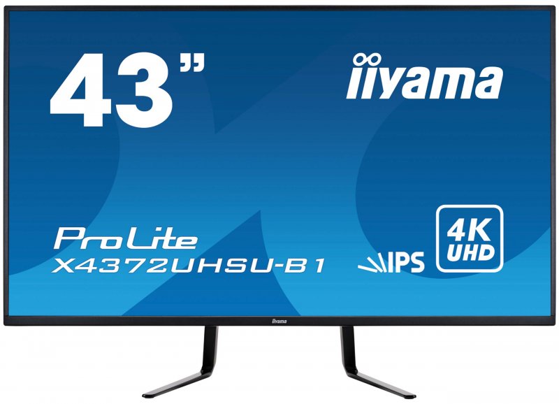 43" iiyama X4372UHSU-B1: IPS, 4K UHD, 450cd/ m2, 4ms, HDMI, DP, DaisyChain, USB, černý - obrázek produktu