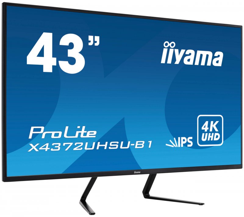 43" iiyama X4372UHSU-B1: IPS, 4K UHD, 450cd/ m2, 4ms, HDMI, DP, DaisyChain, USB, černý - obrázek č. 1