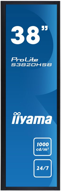 38" iiyama S3820HSB-B1: MVA, 1920x540 (16:4.5), 1000cd/ m2, 24/ 7, VGA, DVI, HDMI, RS-232c, černý - obrázek č. 1
