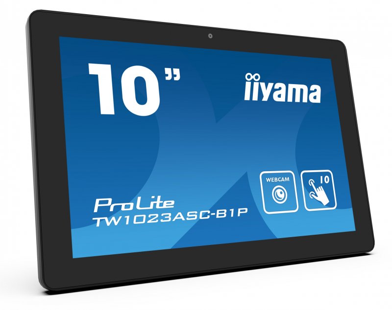10" iiyama TW1023ASC-B1P, IPS, HD, capacitive, 10P, 450cd/ m2, mini HDMI, WiFi, Webcam, Android 8.1 - obrázek č. 1