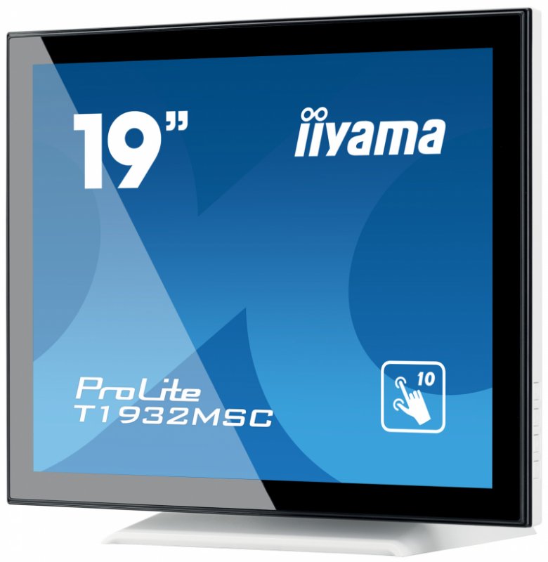 19" iiyama T1932MSC-W5AG: IPS, SXGA, capacitive, 10P, 300cd/ m2, VGA, HDMI, DP, bílý - obrázek č. 2