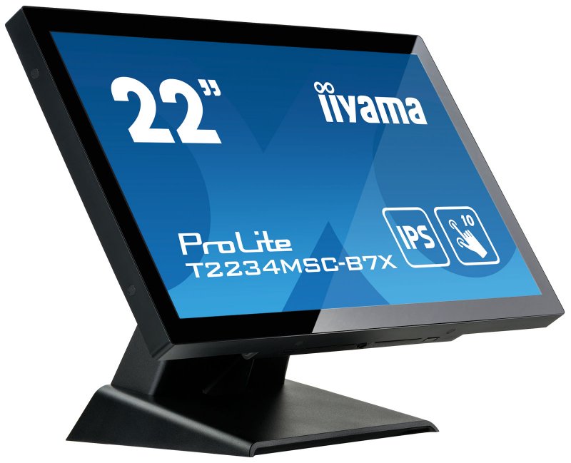 22" iiyama T2234MSC-B7X: IPS, FullHD, capacitive, 10P, 350cd/ m2, VGA, HDMI, DP, černý - obrázek č. 1