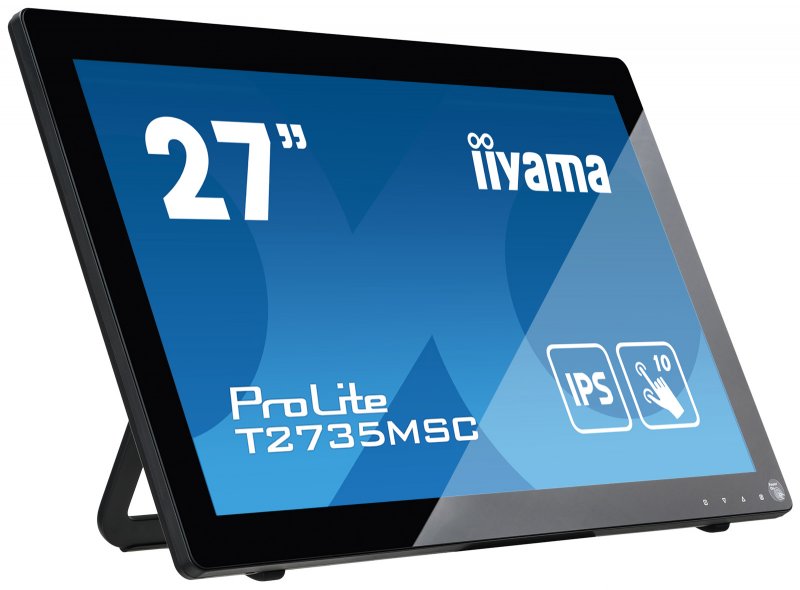27" iiyama T2735MSC-B3: IPS, FullHD, capacitive, 10P, 300cd/ m2, VGA, HDMI, DP, černý - obrázek č. 1