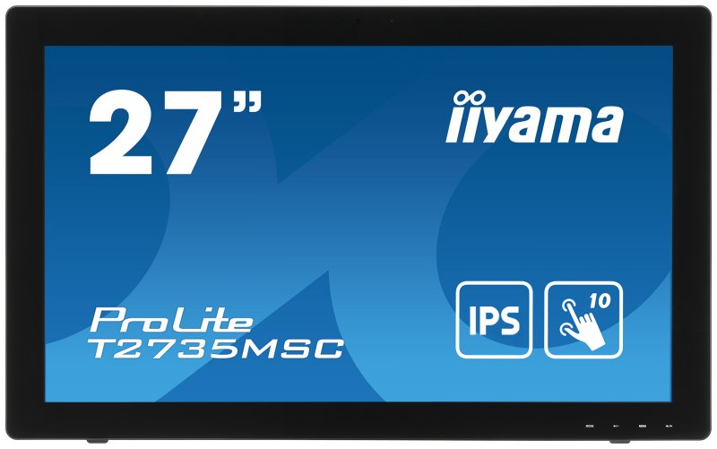 27" iiyama T2735MSC-B3: IPS, FullHD, capacitive, 10P, 300cd/ m2, VGA, HDMI, DP, černý - obrázek produktu