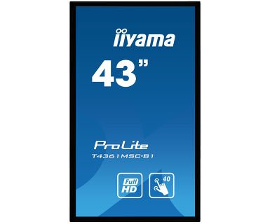 43"iiyama  T4361MSC-B1: LED, FullHD, 400cd/ m2, VGA, HDMI, DP, DVI, černý - obrázek č. 3