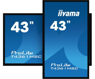 43"iiyama  T4361MSC-B1: LED, FullHD, 400cd/ m2, VGA, HDMI, DP, DVI, černý - obrázek č. 2