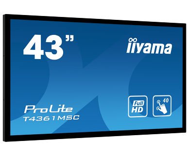 43"iiyama  T4361MSC-B1: LED, FullHD, 400cd/ m2, VGA, HDMI, DP, DVI, černý - obrázek č. 1