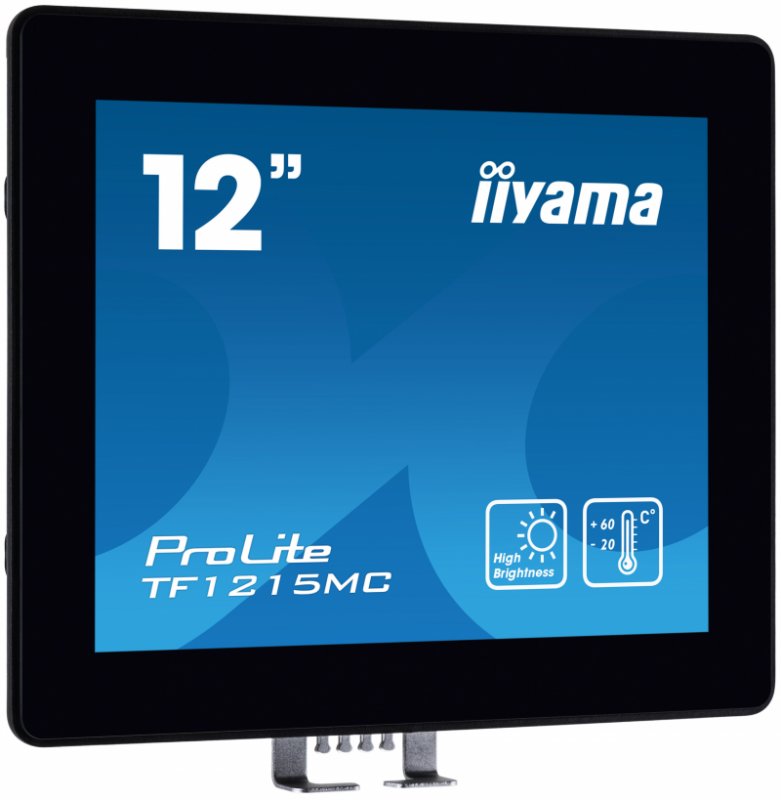 12" iiyama TF1215MC-B1: IPS, XGA, capacitive, 10P, 540cd/ m2, VGA, DP, HDMI, IP65, Ball Drop, černý - obrázek č. 1