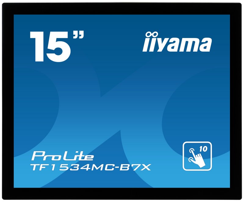 15" iiyama TF1534MC-B7X: TN, XGA, capacitive, 10P, 370cd/ m2, VGA, DP, HDMI, IP65, černý - obrázek produktu