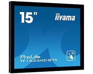 15" iiyama TF1534MC-B7X: TN, XGA, capacitive, 10P, 370cd/ m2, VGA, DP, HDMI, IP65, černý - obrázek č. 1