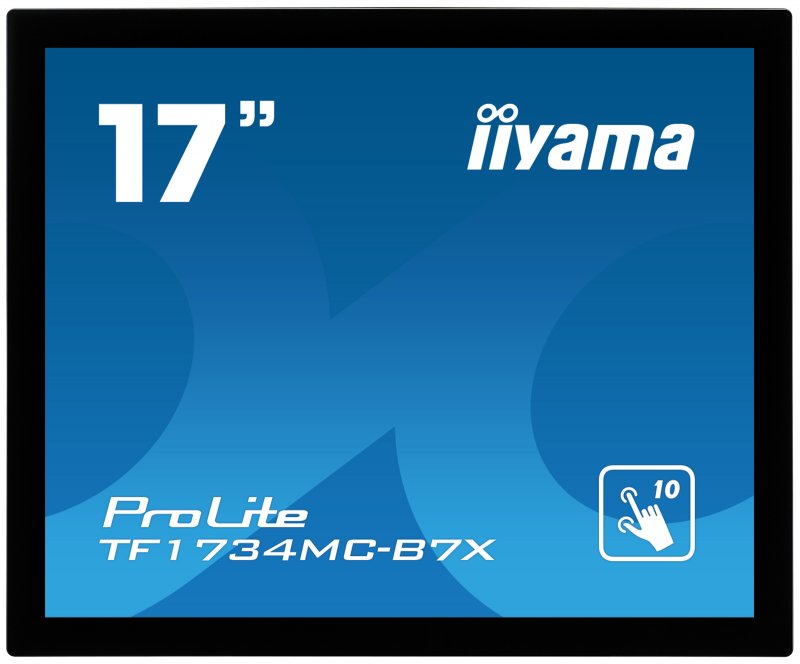 17" iiyama TF1734MC-B7X: TN, 1280x1024, capacitive, 10P, 350cd/ m2, VGA, DP, HDMI, IP65, černý - obrázek produktu