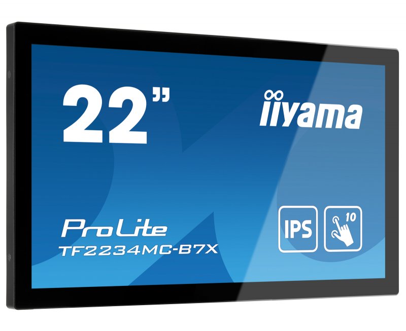 22" iiyama TF2234MC-B7X: IPS, FullHD, capacitive, 10P, 350cd/ m2, VGA, DP, HDMI, IP65, černý - obrázek č. 1