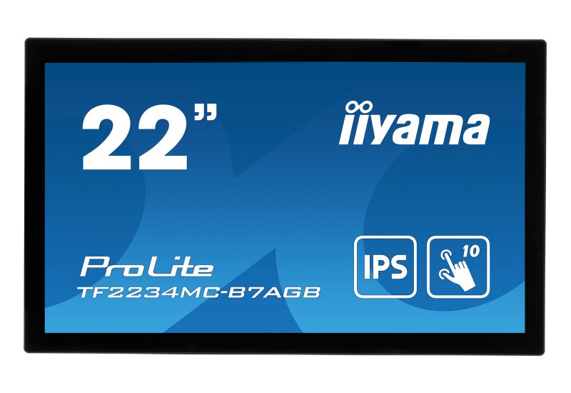 22" iiyama TF2234MC-B7AGB: IPS, FullHD, capacitive, 10P, 350cd/ m2, VGA, HDMI, DP, IP65, černý - obrázek produktu