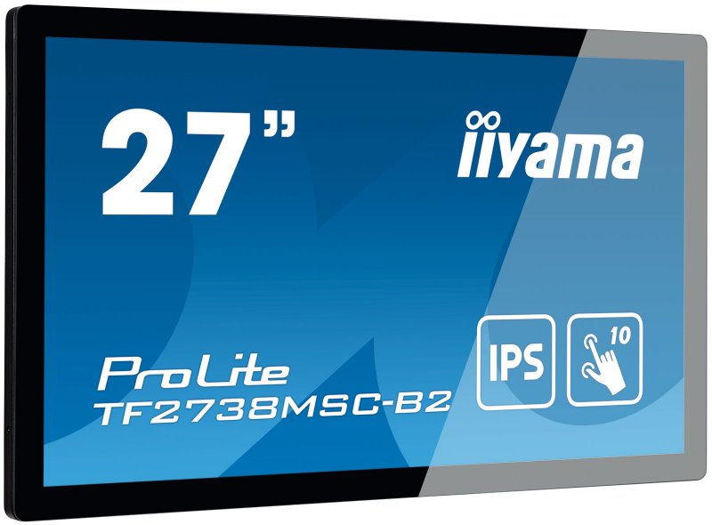 27" iiyama TF2738MSC-B2: IPS, FullHD, capacitive, 10P, 500cd/ m2, DP, HDMI, DVI, 16/ 7, IP1X, černý - obrázek č. 1