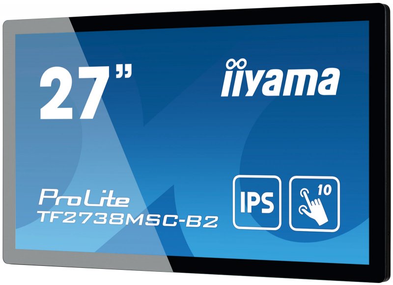27" iiyama TF2738MSC-B2: IPS, FullHD, capacitive, 10P, 500cd/ m2, DP, HDMI, DVI, 16/ 7, IP1X, černý - obrázek č. 2