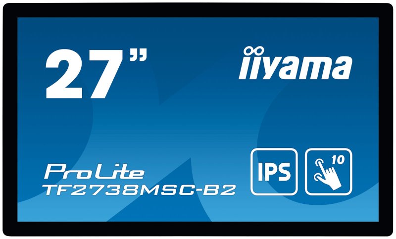 27" iiyama TF2738MSC-B2: IPS, FullHD, capacitive, 10P, 500cd/ m2, DP, HDMI, DVI, 16/ 7, IP1X, černý - obrázek produktu