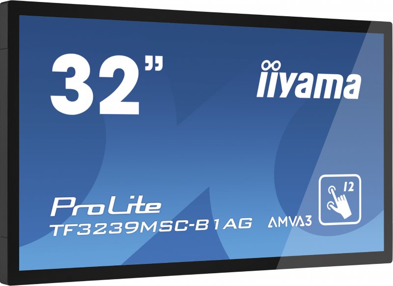 32" iiyama TF3239MSC-B1AG: AMVA, FullHD, capacitive, 12P, 500cd/ m2, VGA, HDMI, DP, 24/ 7, IP54, černý - obrázek č. 1
