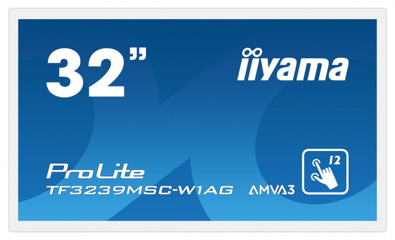 32" iiyama TF3239MSC-W1AG: AMVA, FullHD, capacitive, 12P, 500cd/ m2, VGA, HDMI, DP, 24/ 7, IP54, černý - obrázek produktu