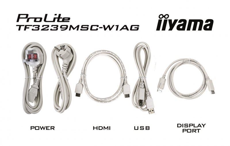32" iiyama TF3239MSC-W1AG: AMVA, FullHD, capacitive, 12P, 500cd/ m2, VGA, HDMI, DP, 24/ 7, IP54, černý - obrázek č. 2