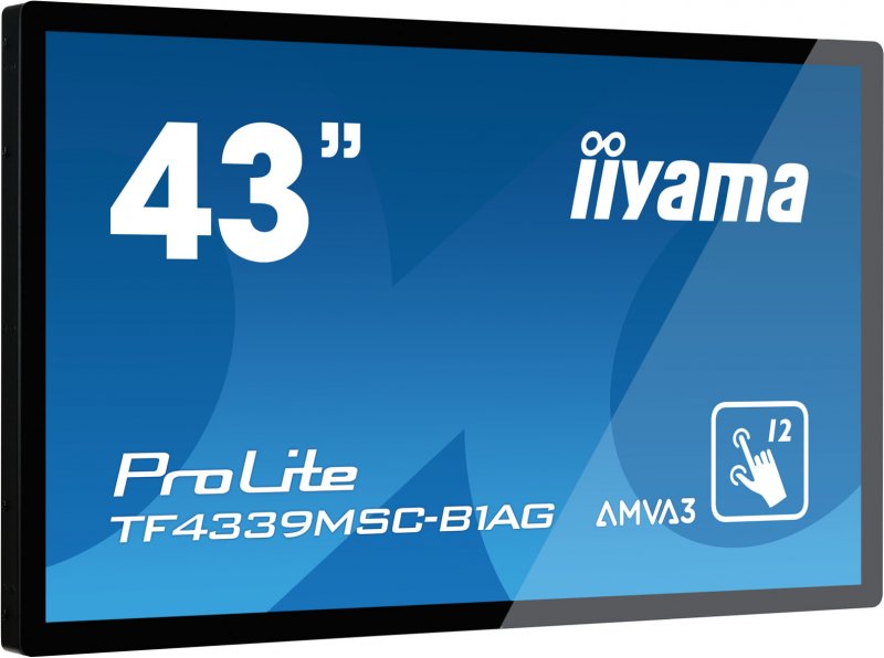 43" iiyama TF4339MSC-B1AG: AMVA, FullHD, capacitive, 12P, 400cd/ m2, VGA, HDMI, DP, 24/ 7, IP54, černý - obrázek č. 1