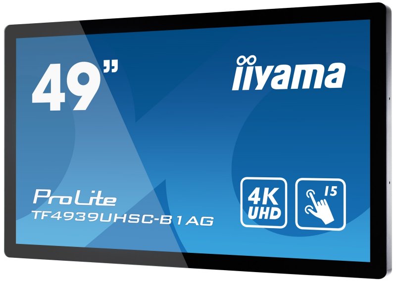 49" iiyama TF4939UHSC-B1AG: IPS, 4K, capacitive, 15P, 500cd/ m2, VGA, HDMI, DP, 24/ 7, IP54, černý - obrázek č. 10