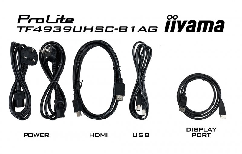 49" iiyama TF4939UHSC-B1AG: IPS, 4K, capacitive, 15P, 500cd/ m2, VGA, HDMI, DP, 24/ 7, IP54, černý - obrázek č. 5