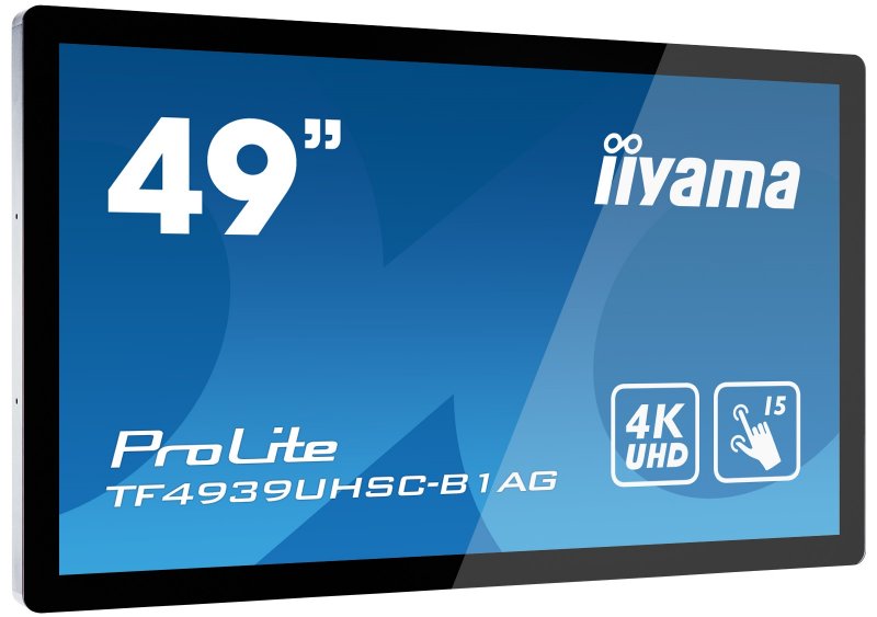 49" iiyama TF4939UHSC-B1AG: IPS, 4K, capacitive, 15P, 500cd/ m2, VGA, HDMI, DP, 24/ 7, IP54, černý - obrázek č. 7