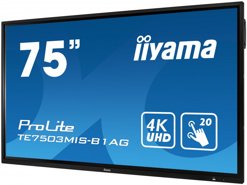 75" iiyama TE7503MIS-B1AG: IPS, 4K, 350cd/ m2, 24/ 7, iiSignage, WiFi, 2x Touch Pen, HDMI, VGA, DP,USB - obrázek č. 2