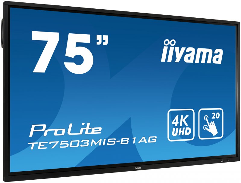 75" iiyama TE7503MIS-B1AG: IPS, 4K, 350cd/ m2, 24/ 7, iiSignage, WiFi, 2x Touch Pen, HDMI, VGA, DP,USB - obrázek produktu