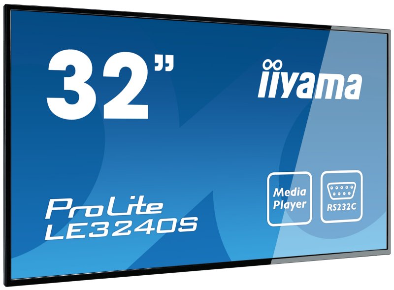32" iiyama LE3240S-B2: VA, FullHD, 350cd/ m2, 12/ 7, VGA, DVI, HDMI, USB, RS-232c, RJ45, IR, černý - obrázek č. 1