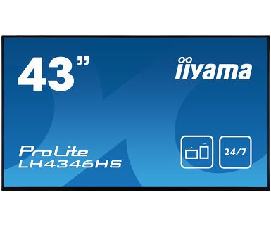 43" iiyama LH4346HS-B1: IPS, FullHD, 450cd/ m2, 24/ 7, VGA, HDMI, DP, RJ45, RS-232c, IR, USB, Android - obrázek produktu