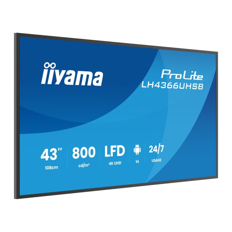 43" iiyama LH4366UHSB-B1AG:4K UHD,VA,IPX5,DP-out - obrázek č. 7