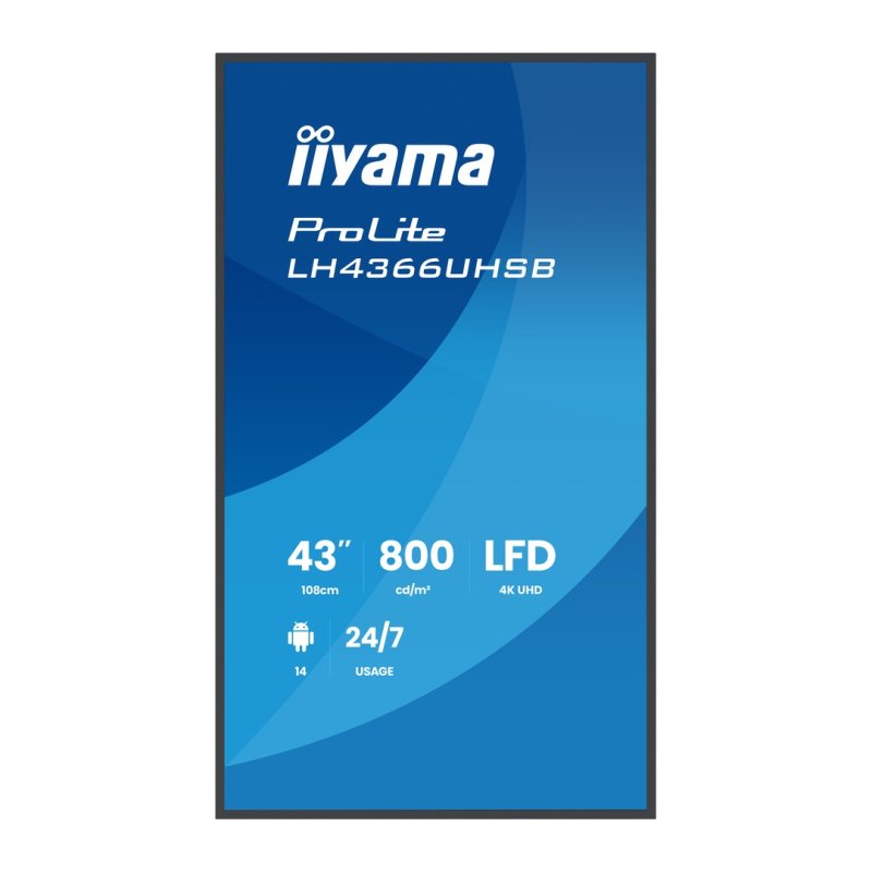 43" iiyama LH4366UHSB-B1AG:4K UHD,VA,IPX5,DP-out - obrázek č. 6