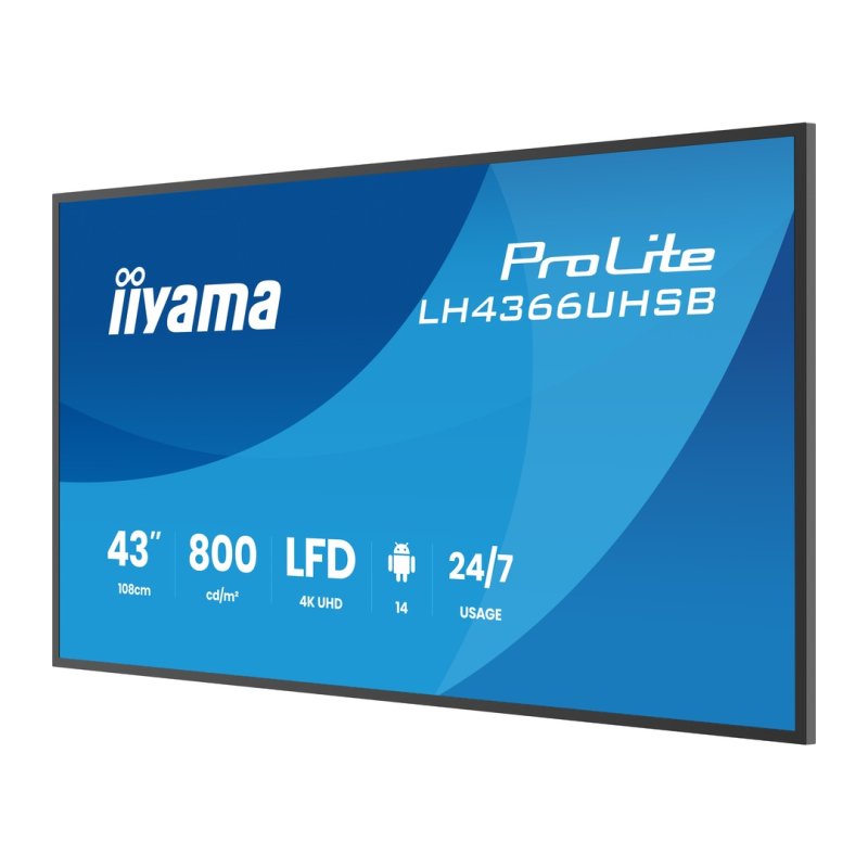 43" iiyama LH4366UHSB-B1AG:4K UHD,VA,IPX5,DP-out - obrázek č. 9