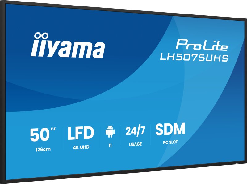 50" iiyama LH5075UHS-B2AG:VA,4K UHD,Android,24 / 7 - obrázek č. 3