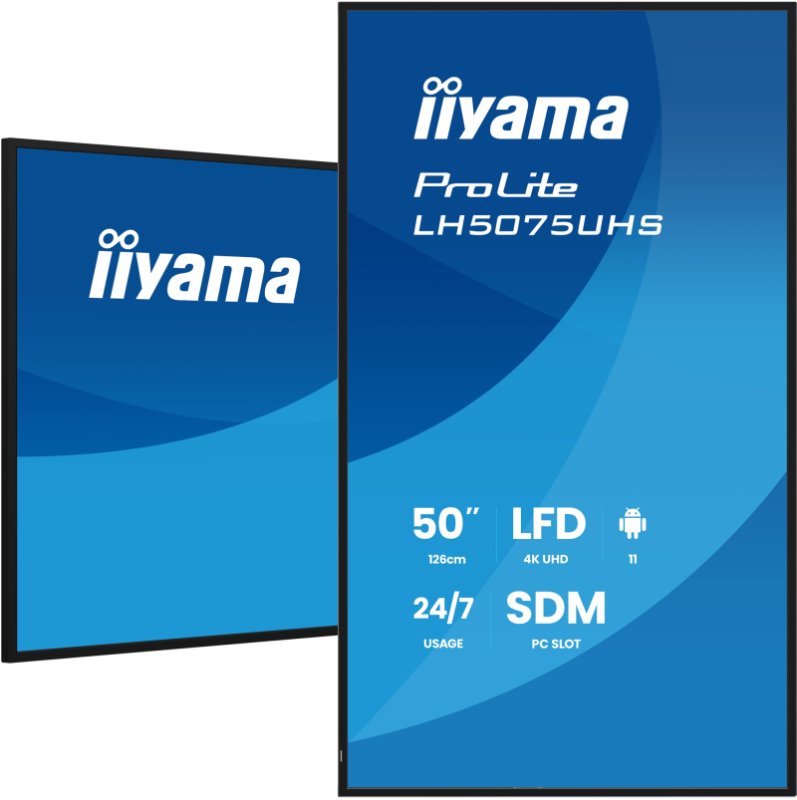 50" iiyama LH5075UHS-B2AG:VA,4K UHD,Android,24 / 7 - obrázek č. 2