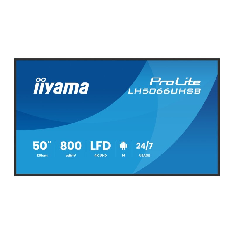 50" iiyama LH5066UHSB-B1AG:VA,4K UHD,IPX5,DP-out - obrázek produktu